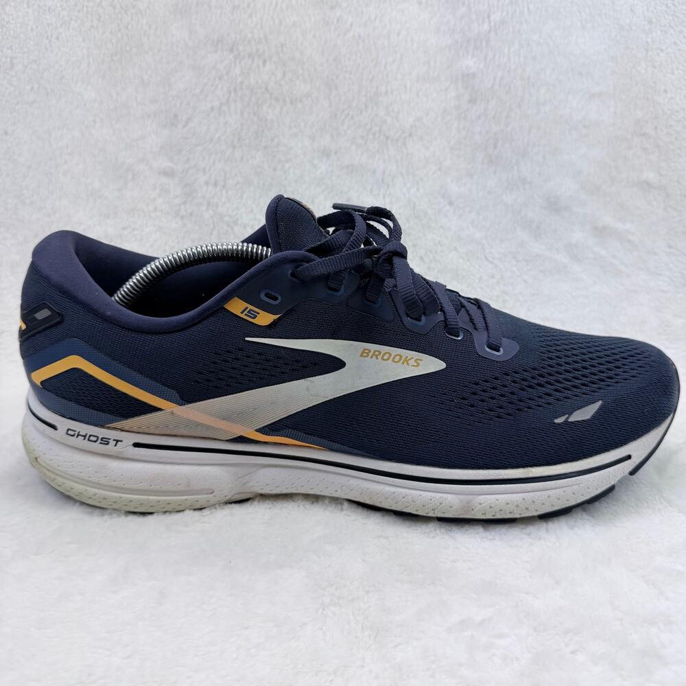 Brooks Ghost 15 Mens Running Shoes Peacoat Blue Orange Size 13 Narrow